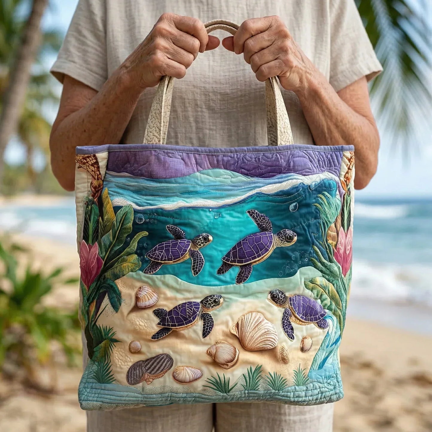 Bolsa Artesanal - Accesorio Con Diseño De Temática Marina