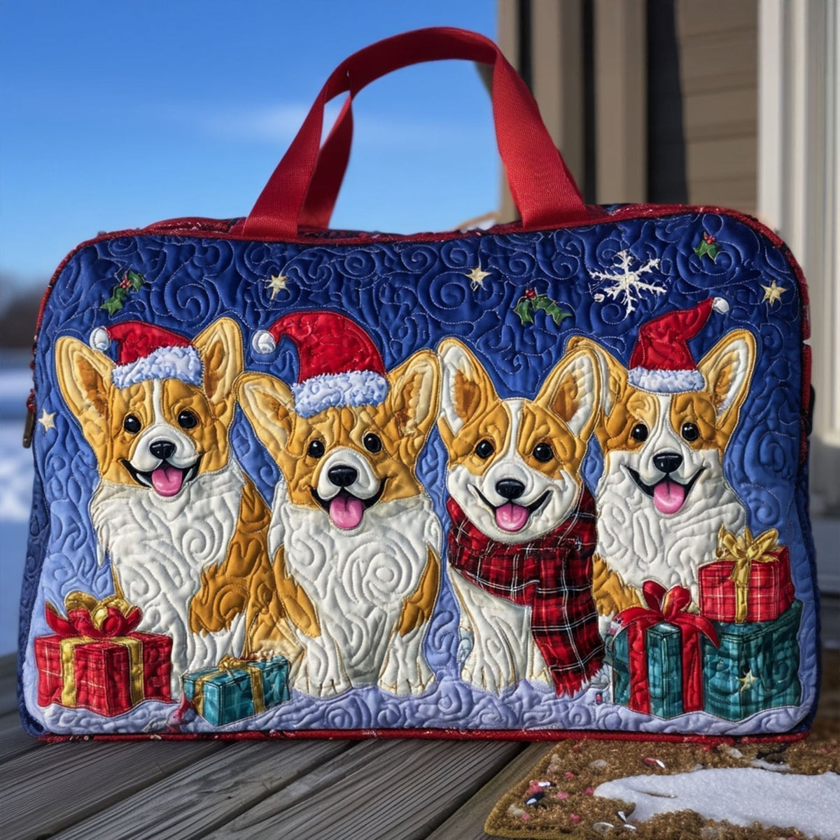 Bolsa de viaje acolchada Huellas Nevadas
