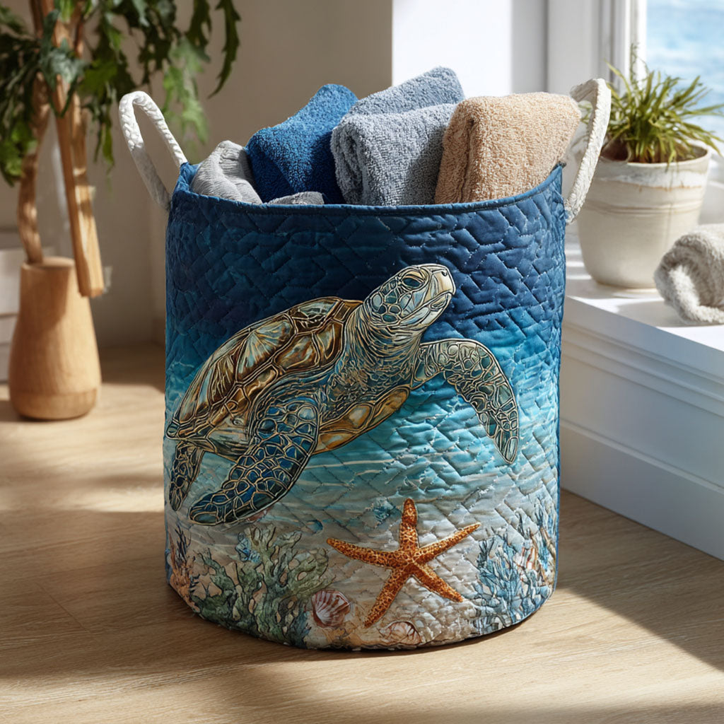 Cesta Artesanal - Cesto Para Ropa Sucia Con Diseño Marino