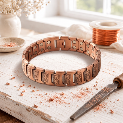 Cijfer Pulsera de Cobre para Hombre