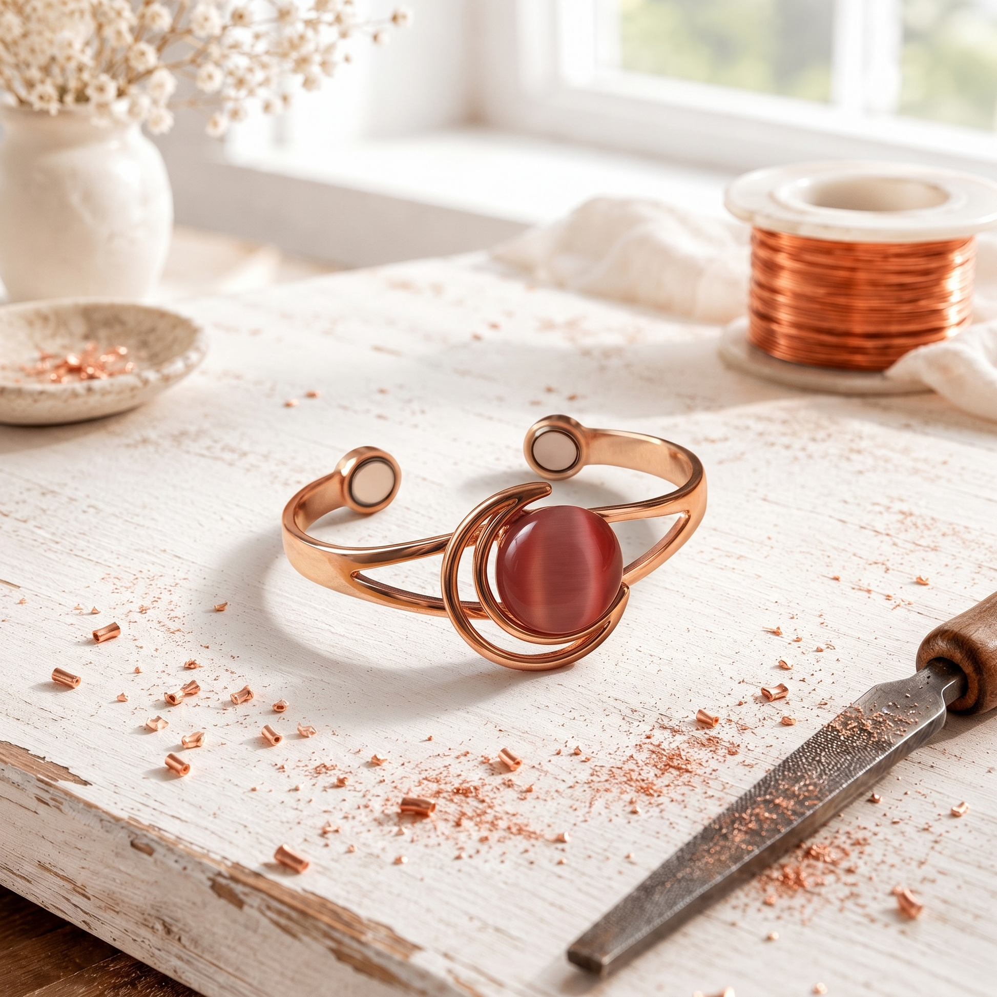Hearth Pulsera de Cobre Rosa