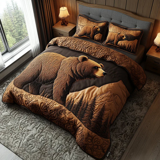 Juego de cama acolchado de 3 piezas - Animales del bosque