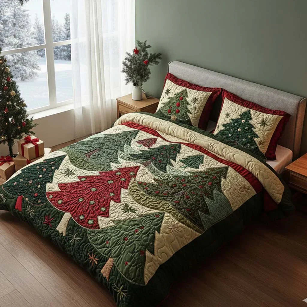 Juego de cama acolchado de 3 piezas - Bosque de la Alegría