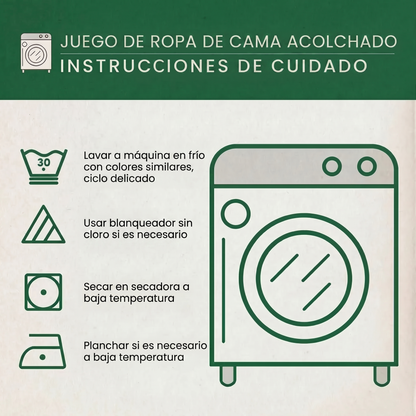 Juego de cama acolchado de 3 piezas - Encanto Solar