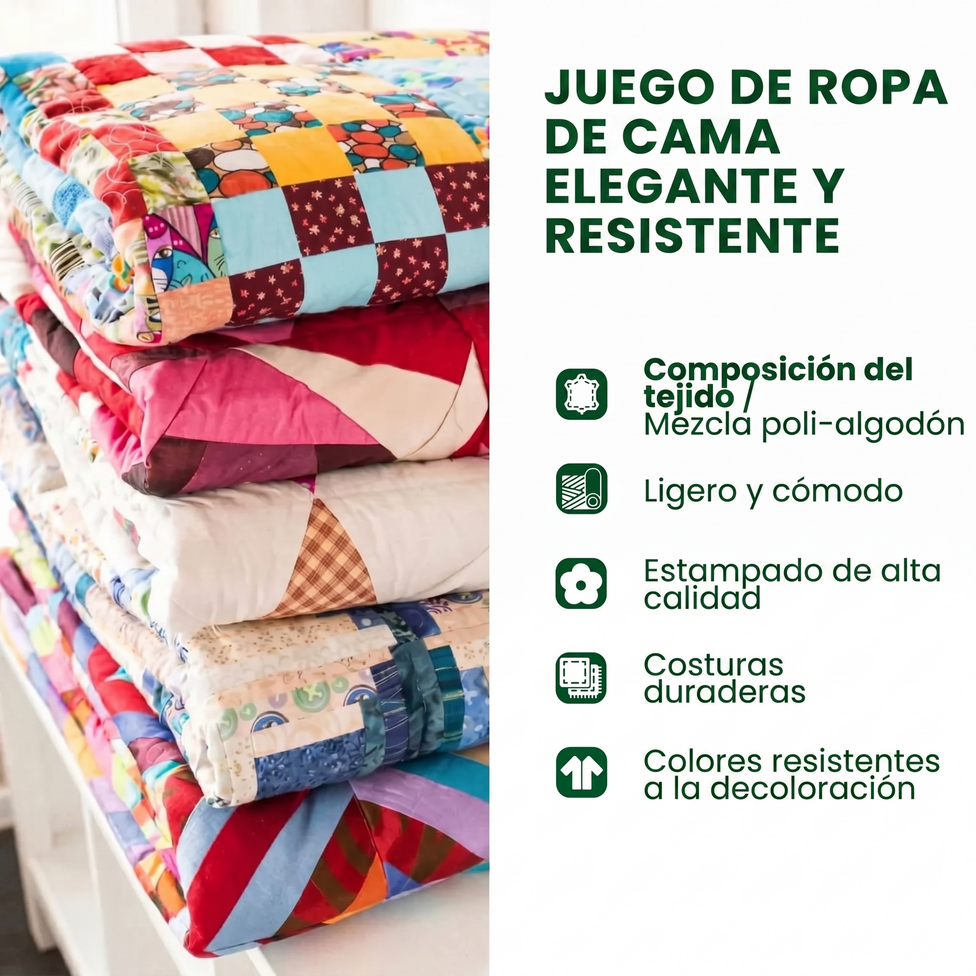 Juego de cama acolchado de 3 piezas - Refugio de Vacaciones