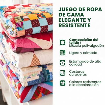 Juego de cama acolchado de 3 piezas - Refugio de Vacaciones