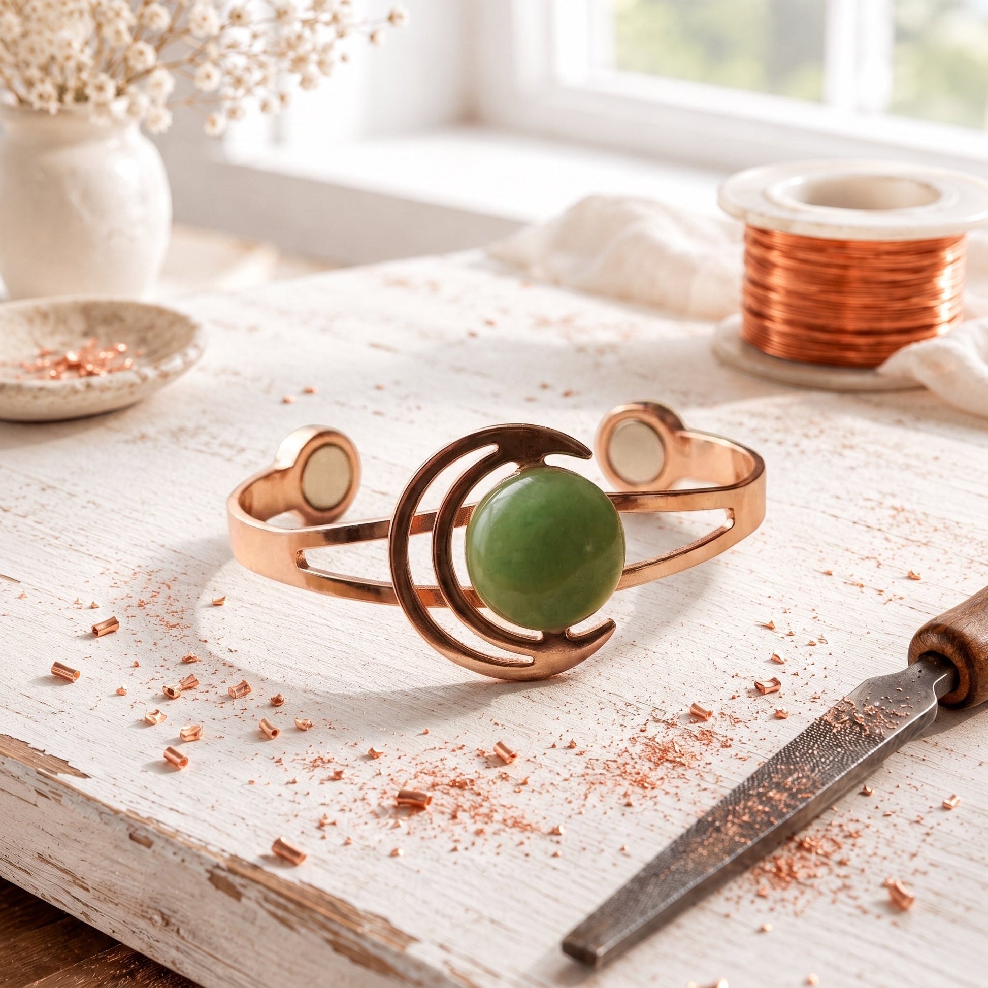 Lunara Pulsera de Cobre Verde