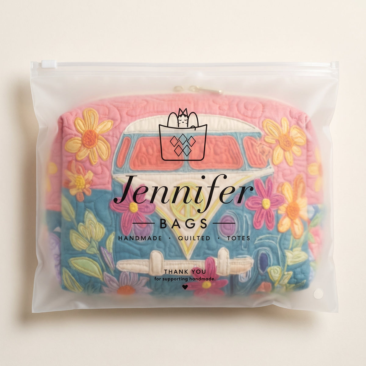 Neceser Acolchado de Maquillaje de Viaje Flores Retro