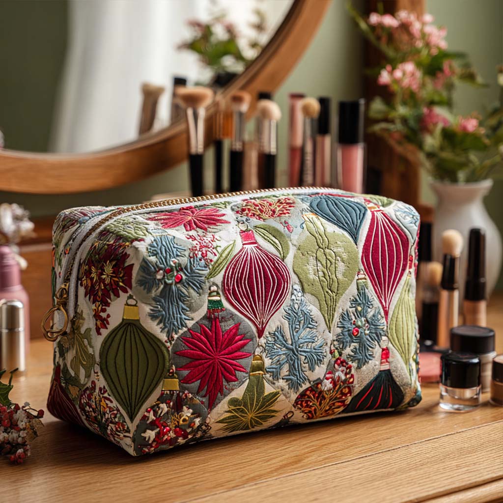 Neceser de Maquillaje Acolchado con Adorno Brillante