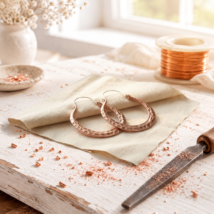 Pendientes de cobre Forge