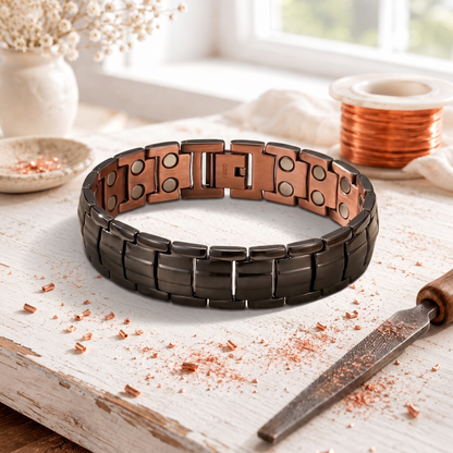 Pulsera de Cobre para Hombre Obsidian