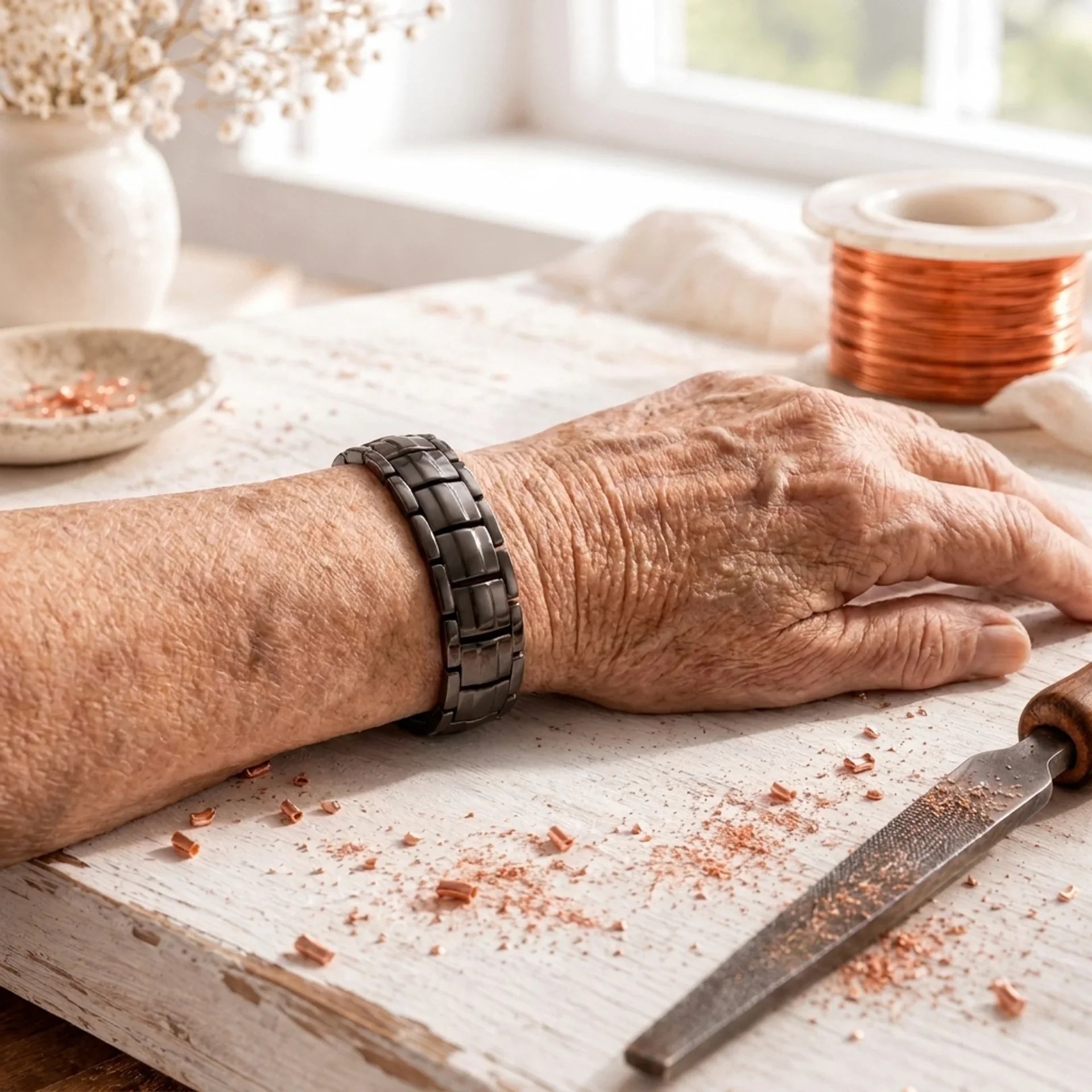 Pulsera de Cobre para Hombre Obsidian