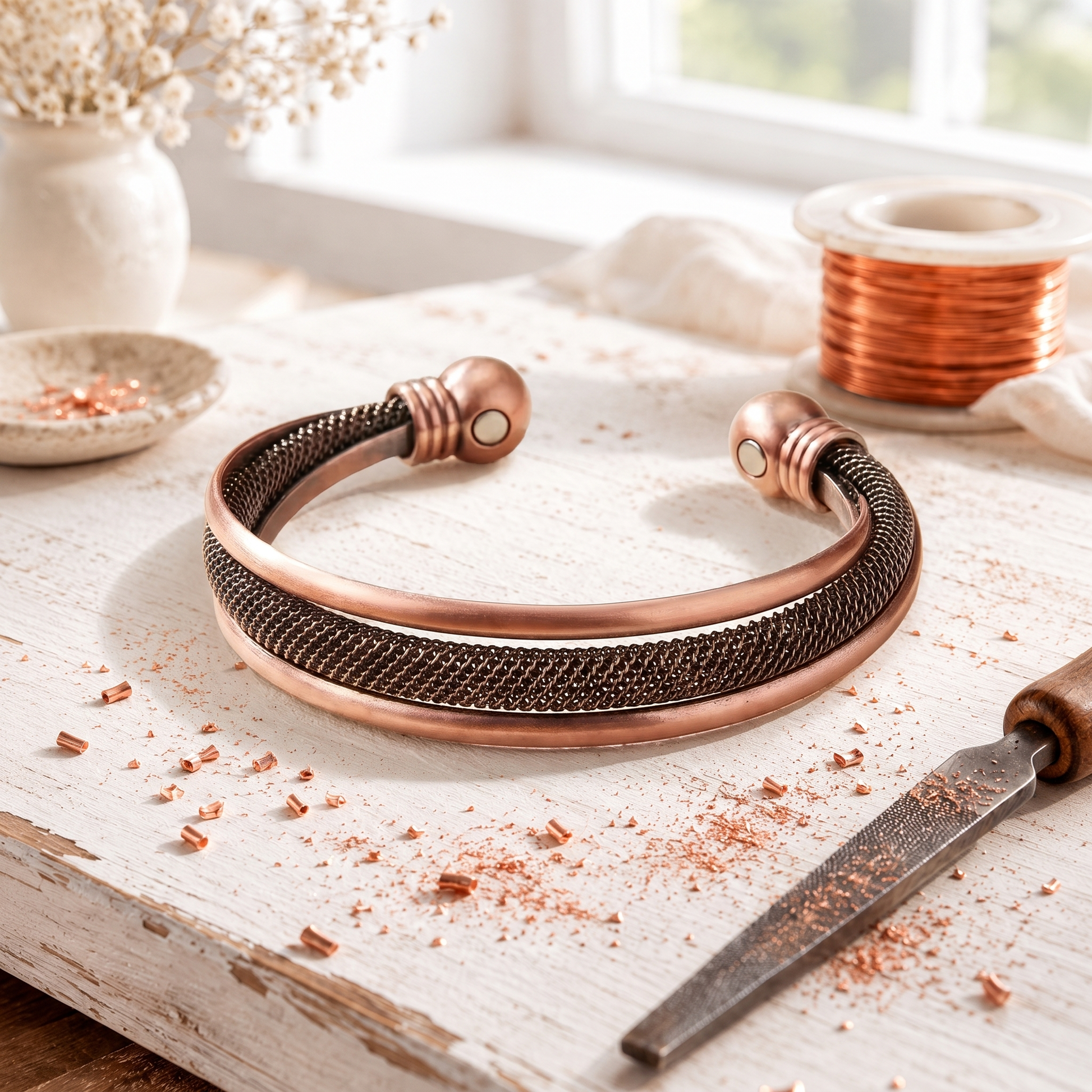 Pulsera de cobre Lattice
