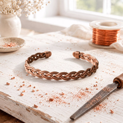Tobillera de cobre Entwine