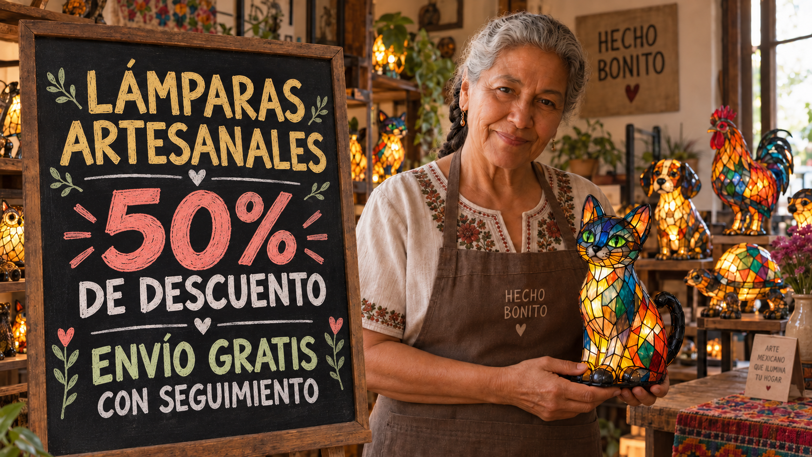 50% de descuento y envío gratis con seguimiento
