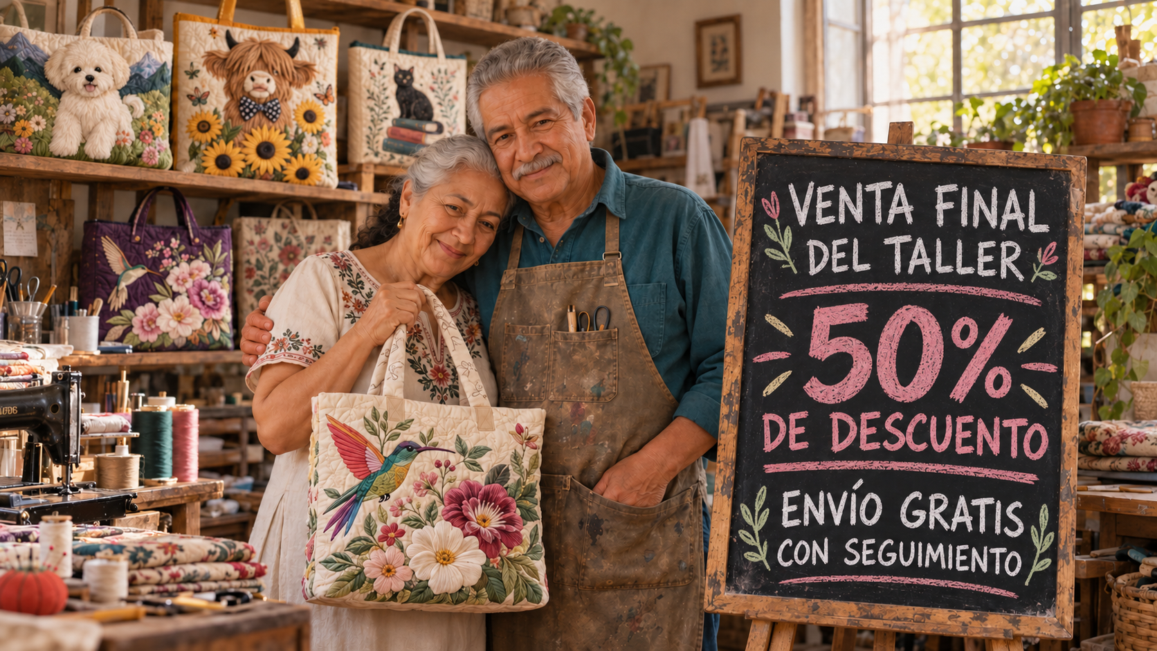 50% de descuento y envío gratis con seguimiento